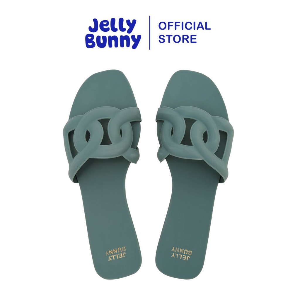 JELLY BUNNY GREASE GLIS FLATS SANDALS B22WLSI005 DARK GREEN