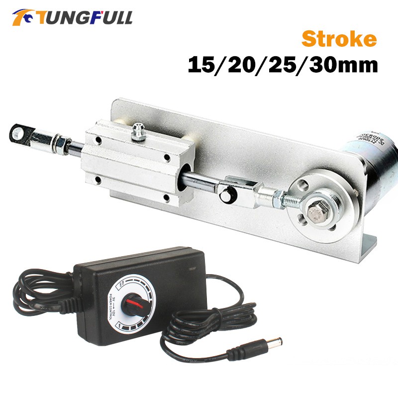 15/20/25/30mm Stroke Reciprocating Linear Actuator DC 12V Mini Gear ...