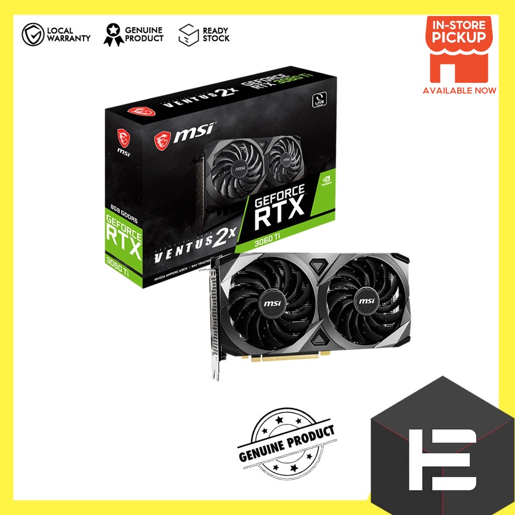 GIGABYTE MSI Gaming GeForce RTX 3060 Ti LHR 8GB GDRR6, 256-Bit, HDMI/DP,  Nvlink, Torx Fan 3, Ampere Architecture OC Graphics Card (RTX 3060 Ti  Ventus