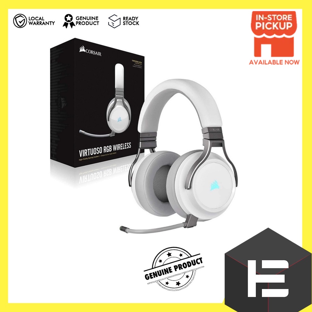 CORSAIR Virtuoso RGB Wireless 7.1 Gaming Headset - White ( CA-9011186-AP )