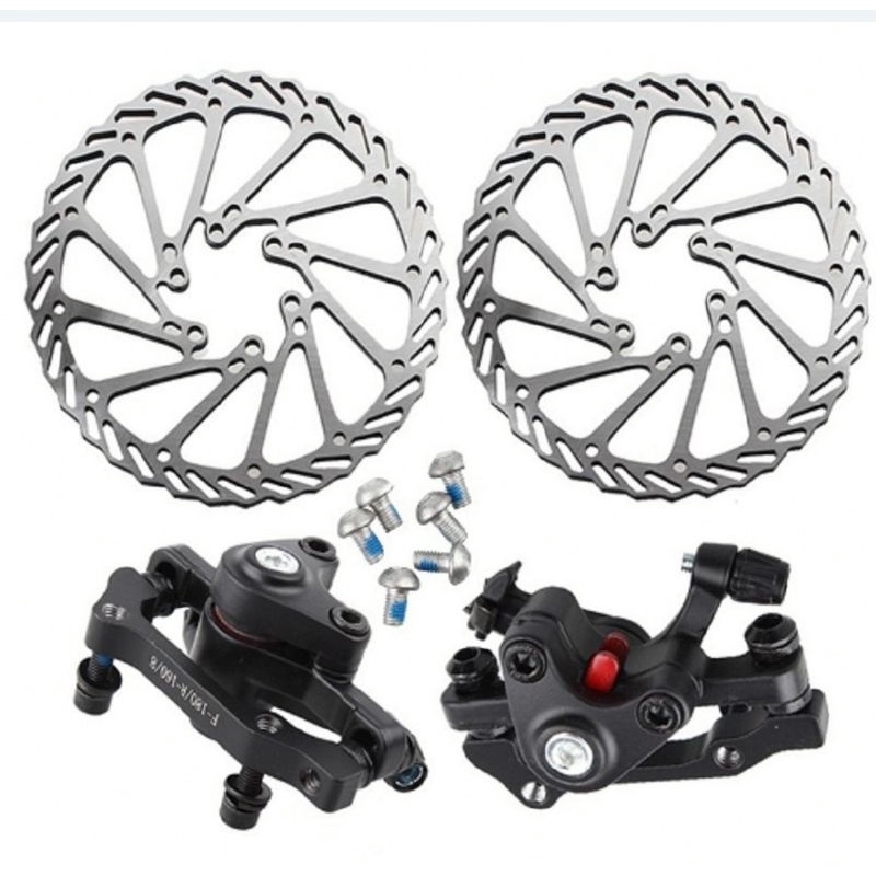 Bicycle Disc Brake Set F R Full Set Bike Brek Disc MTB bike cycling basikal disc brake mtb mountain parts Basikal DIsc Shopee Malaysia