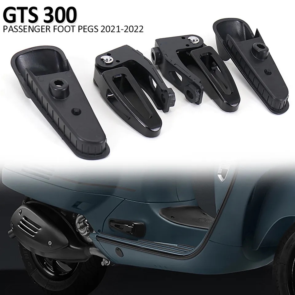 New Motorcycle Accessories adjustable Rear Passenger Footrest Foot pegs Set For Vespa GTS300 GTS