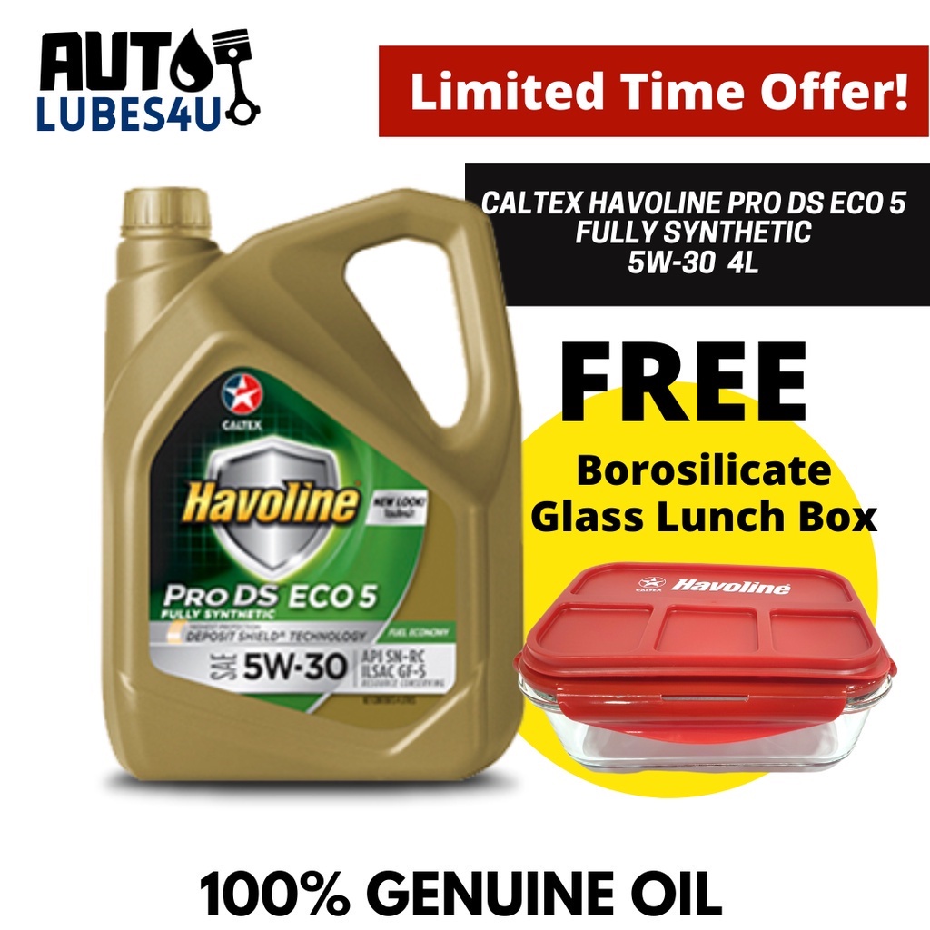 Caltex Havoline ProDS Fully Synthetic ECO 5 5W30 4L (FOC Glass Lunch ...