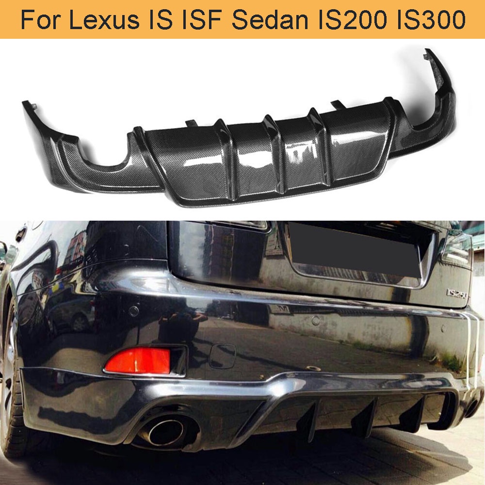 Carbon Fiber Rear Bumper Diffuser Lip Spoiler for Lexus IS ISF Sedan 4 ...