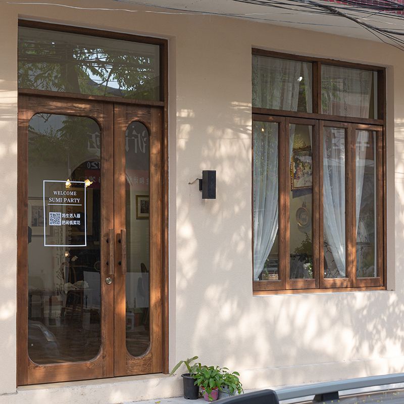 moisture-proof Pure Solid Wood Doors And Windows Custom Entry Door ...