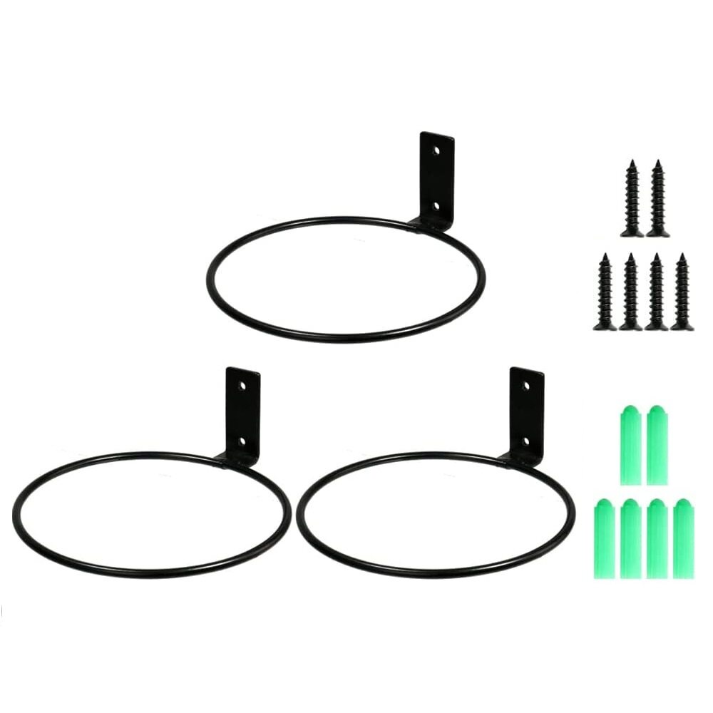 Plant Holder Ring 4 Inch Wall Mounted, 3 Pack Flower Pot Hangers Metal