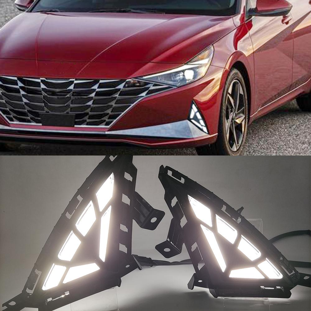 1 Set For Hyundai Elantra 2020 2021 2022 LED DRL fog lamp Daytime