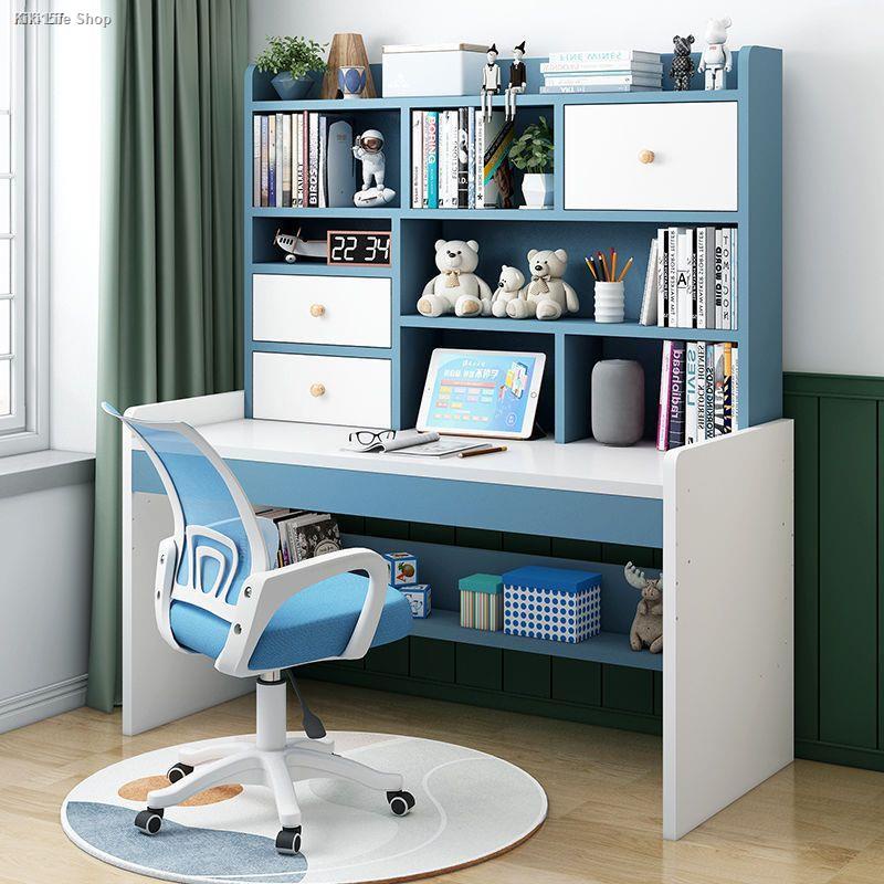 Children s study desk and chair set student home desk bookshelf one