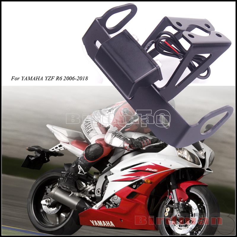 Motorcycle Rear License Plate Bracket w/ LED Light Tail Tidy Eliminator