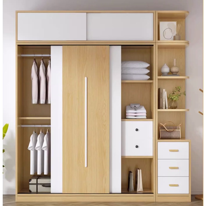 Solid wood wardrobe home bedroom wardrobe rental room with children s ...