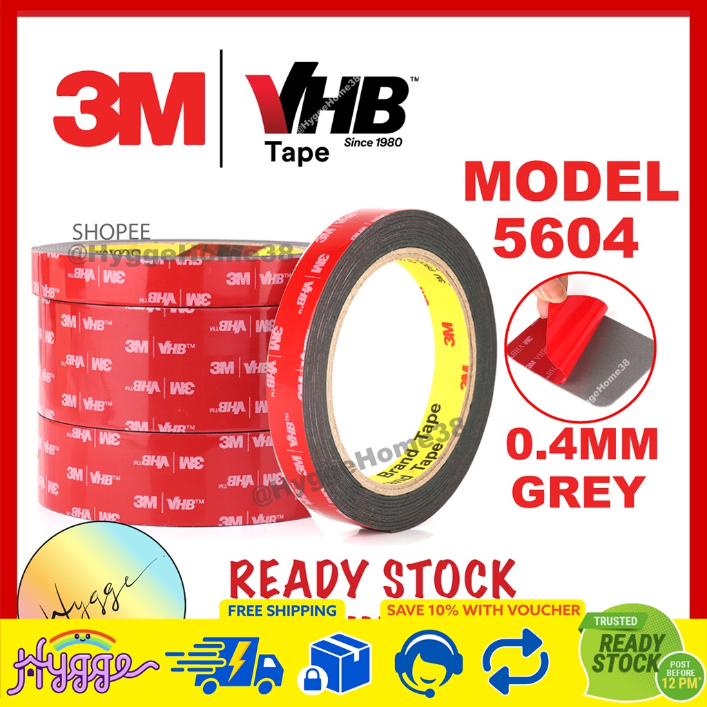 3M VHB Thin Double Sided Tape 5604 Strong Indoor Outdoor Heat Resistant