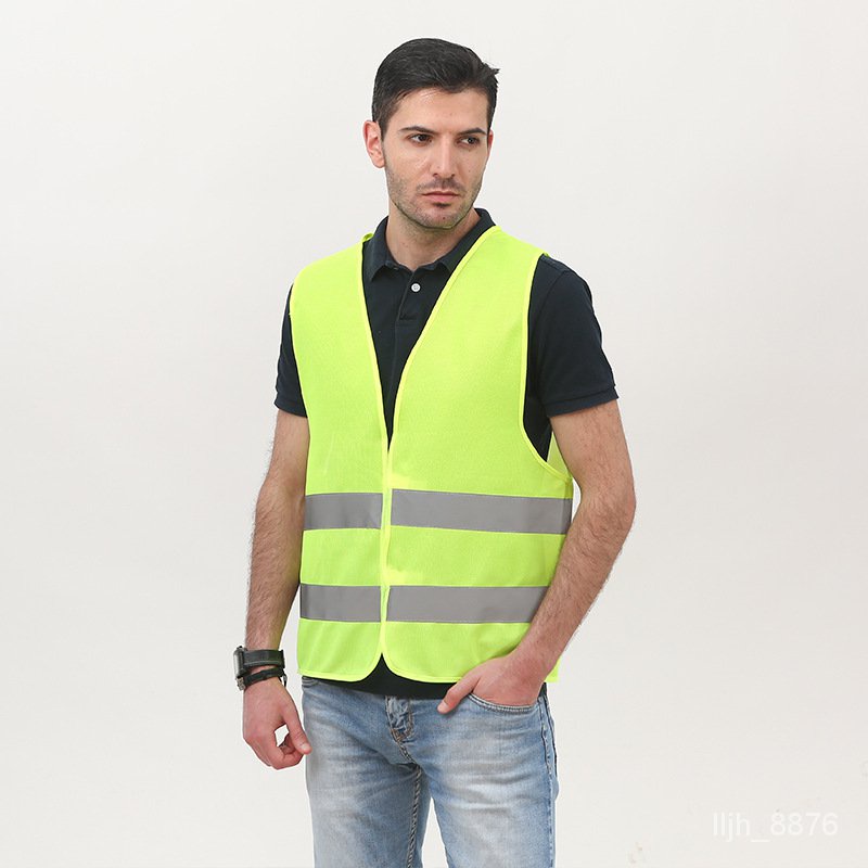 Reflective Vest Jacket Printable Multi-Pocket Sanitation Protective ...