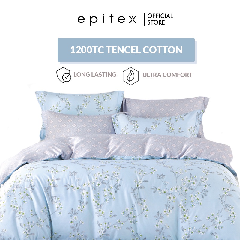 Epitex (w/o Quilt Cover) 1200TC Hybrid Botanic Silk Bedsheet Tencel