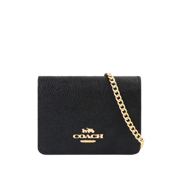 Coach Mini Wallet On Chain - Black | Shopee Malaysia