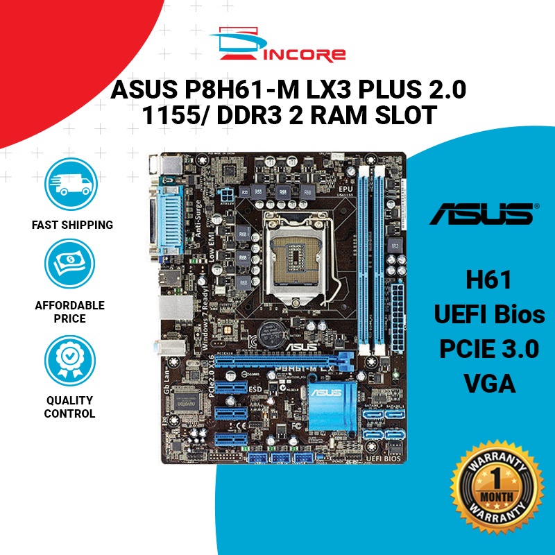 Asus H61 Socket 1155 Motherboard Test Video Provided Intel 2nd Gen