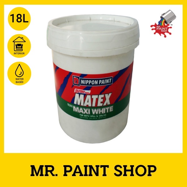 18L NIPPON SUPER MATEX EMULSION PAINT - 15245 MAXI WHITE | Shopee Malaysia