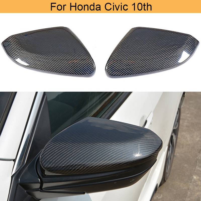 Carbon Fiber Car Rearview Mirror Covers Caps For Honda Civic 10th 2016 2017 2018 Car Side Mirror 4374