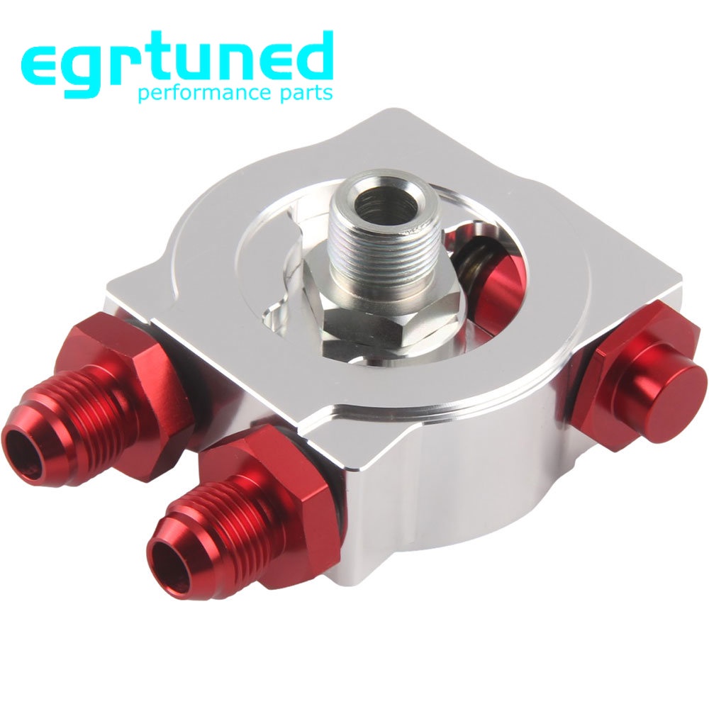 AN10 Oil Filter Sandwich Plate Adapter With 80°C Thermostat - For Oil Cooler System By PIT66 - View #4