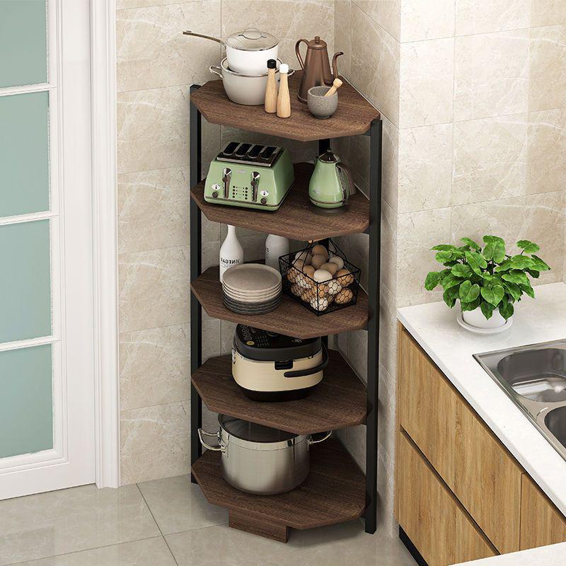 Kitchen Corner Shelf Floor MultiLayer Corner Tripod Cookware Storage
