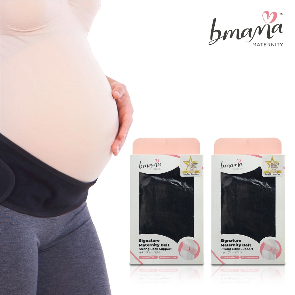 (2) Bmama Maternity Pregnancy Support Belt (Black). Support Spine, Back  Muscle, Reduce Belly Pressure, Even Back Pain