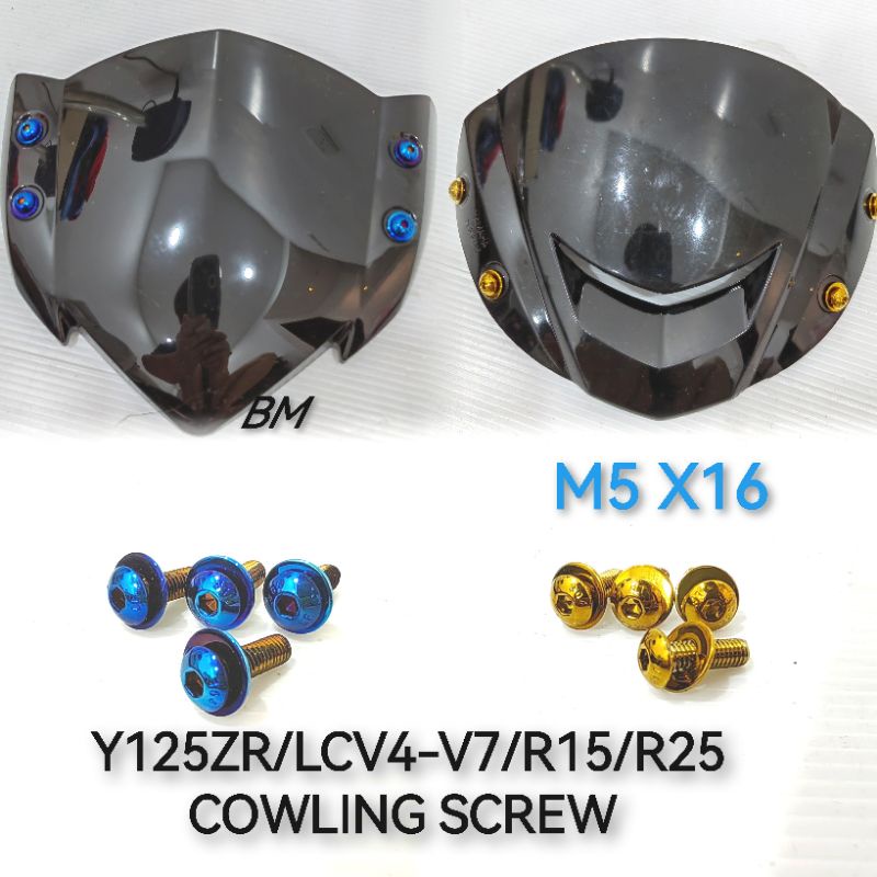 [1 BIJI] STAINLESS STEEL SCREW VISOR Y125ZR LC135 V4-V7 R15 R25 NVX155 ...