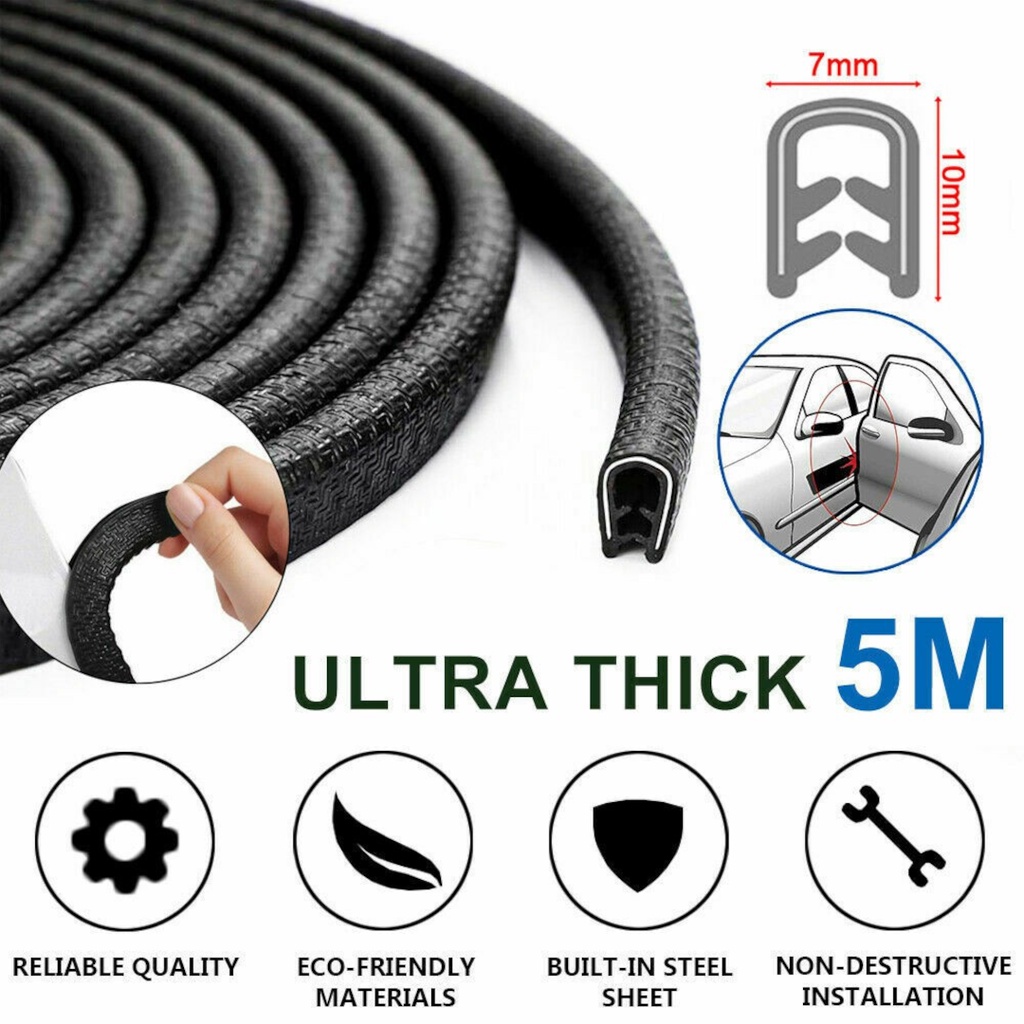 5M Car Door Edge Guard Rubber Strip Car Door Bonnet Protector Rubber ...