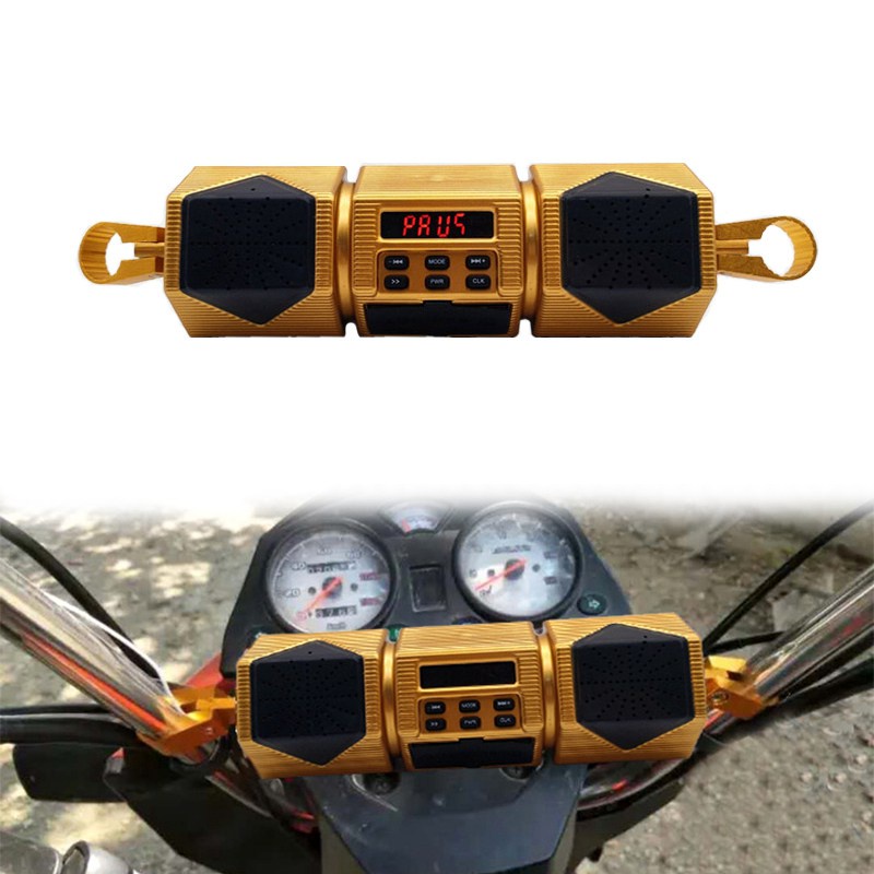Motorcycle MP3 Player Handlebar Speaker Bluetooth Music FM Radio