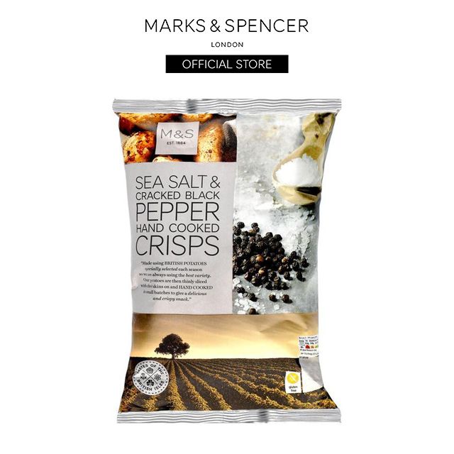M&S Sea Salt & Cracked Black Pepper Crisps 150g Shopee Malaysia