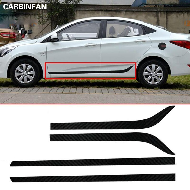 Car Styling Carbon Fiber Decal Car Side Skirt Sticker Automobiles
