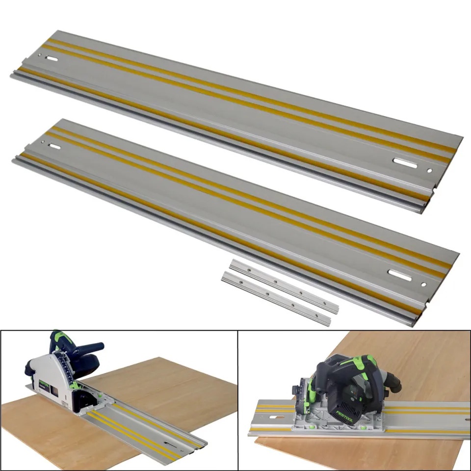 2 Pack 1400mm Guide Rail Joining Set 55" Track Saw Guide Rail for Makita or Festool Track Saws