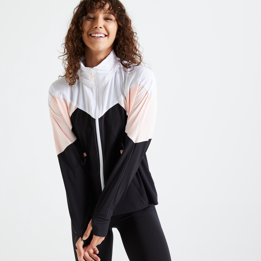 Decathlon Fitness Cardio Women Loose hooded fitness jacket Water Repellent Domyos Shopee Malaysia