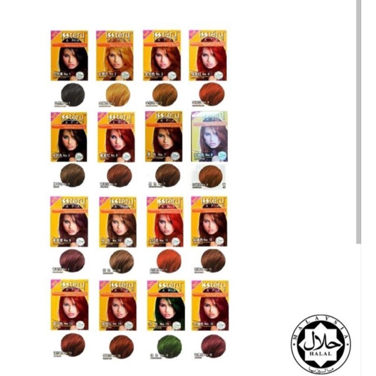 Pewarna Rambut issteru Japan Hair Dye Colour 25ml (100% dijamin Halal ...