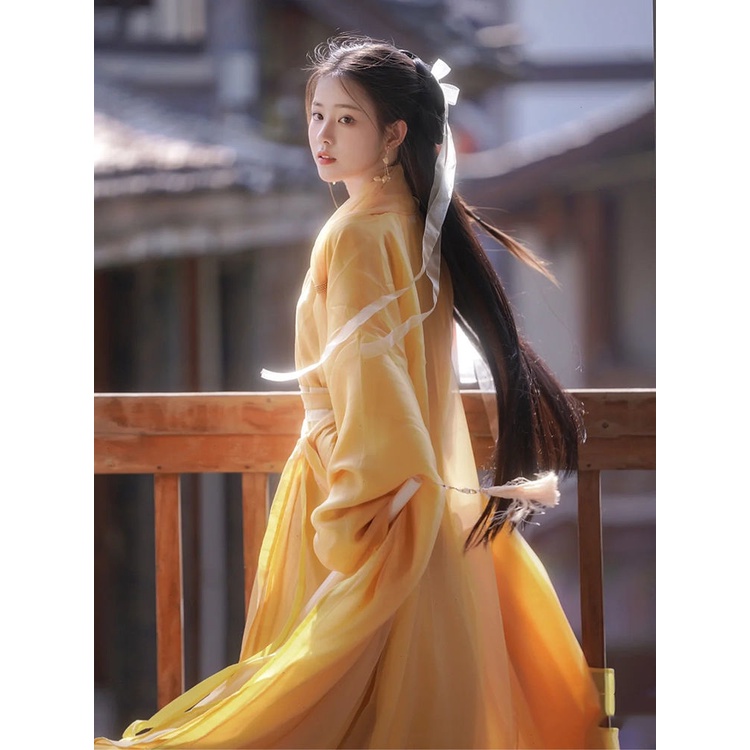 Ready stock！[Orange Fairy] The New Hanfu Women S Whole Set Of Yellow ...