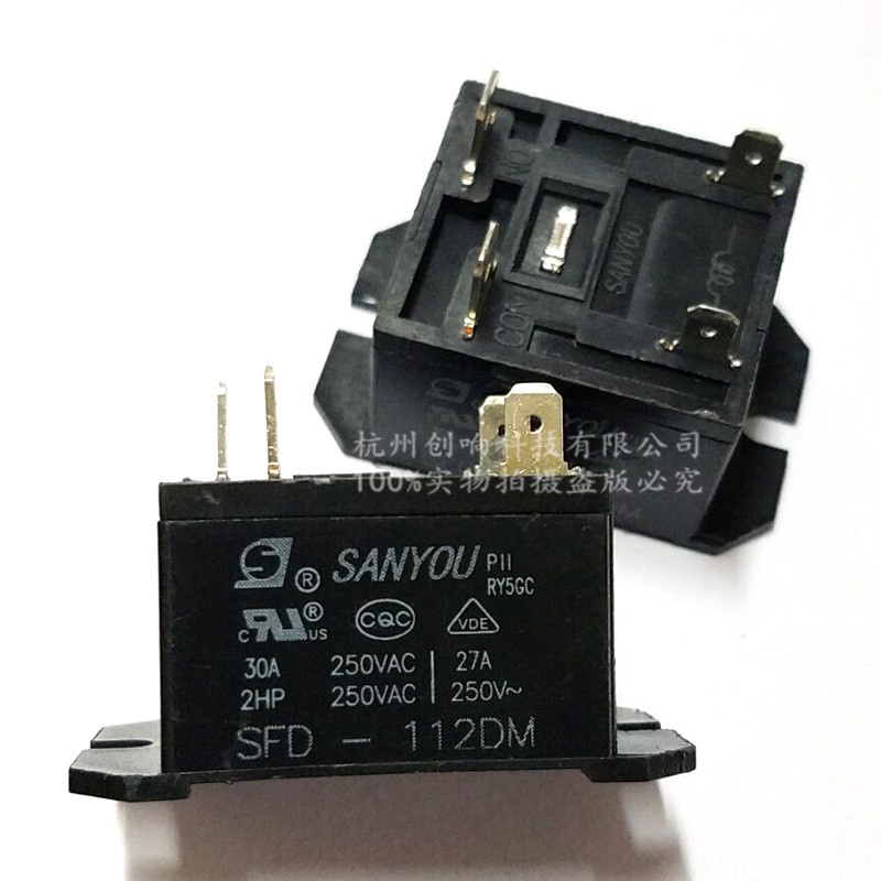Relais Sanyou SMH-112DM – 3 Broches à Souder, 16A 250V, Tension Bobine 12V, Neuf