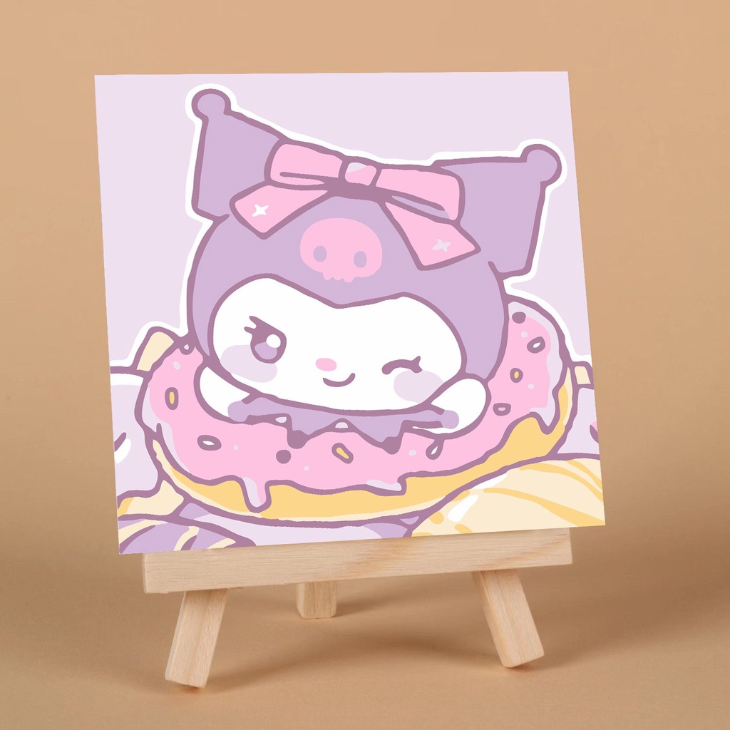 Diy diy Digital Oil Painting Sanrio Cinnamon Dog Kuromi Children's