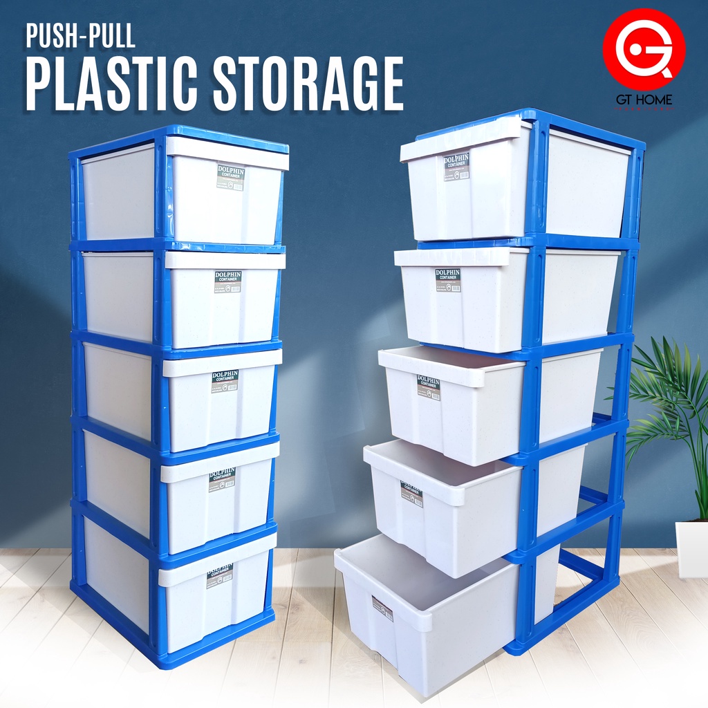 (Ready Stock) DOLPHIN Drawer 5 Tier Plastic Drawer Storage