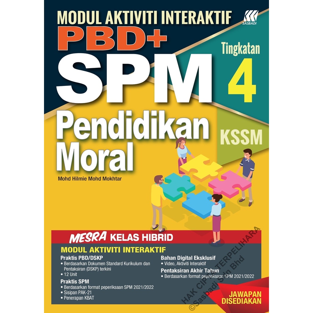 Sasbadi 2023 Latihan Modul Interaktif Pbd Spm Pendidikan Moral Tingkatan 4 9789837731301 