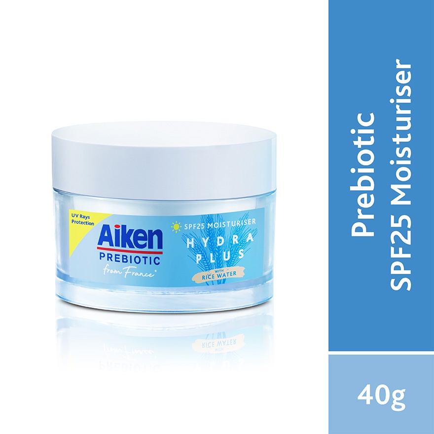 AIKEN Prebiotic Hydra Plus SPF25 Moisturiser 40g Protect Skin From UV Rays PA+ Sun