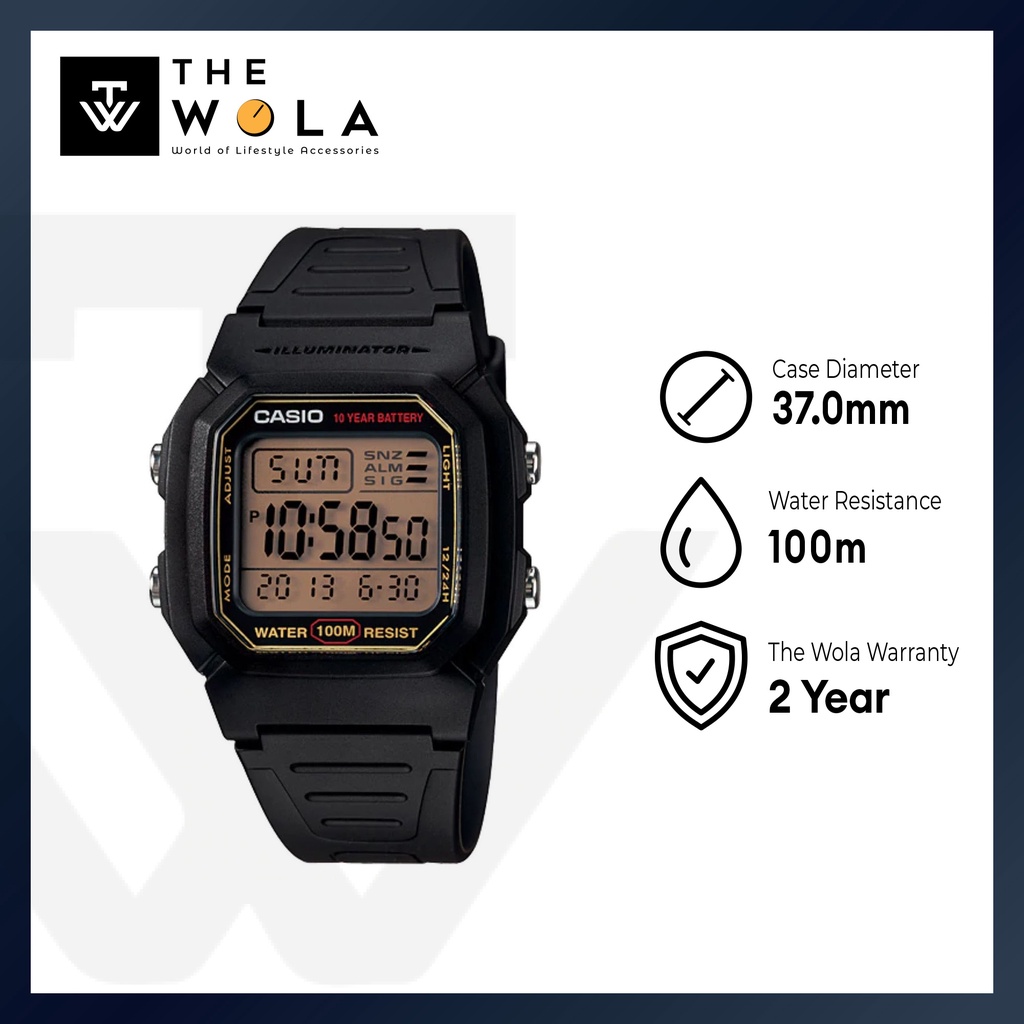 (2 Years Warranty) Casio Men's Digital Watch with Black Resin Band W800HG9AV Shopee Malaysia