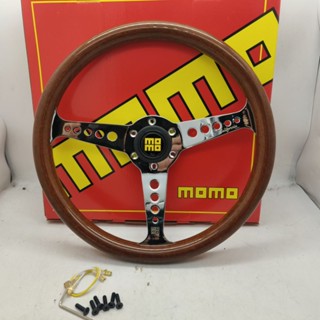 MOMO California Wood Steering Wheel Heritage 360mm Chrome Polished