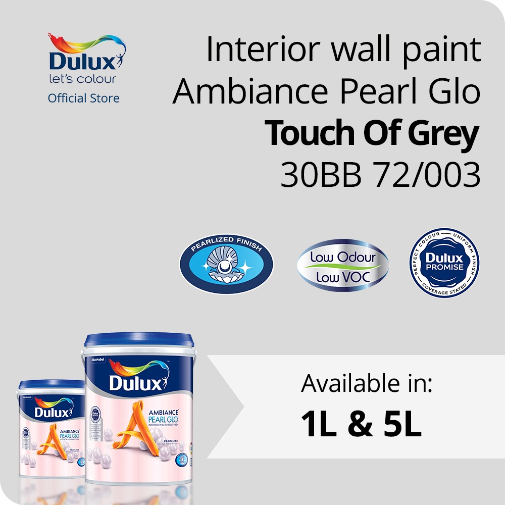 Dulux Ambiance Pearl Glo Touch Of Grey (30BB 72/003) (Low Odour