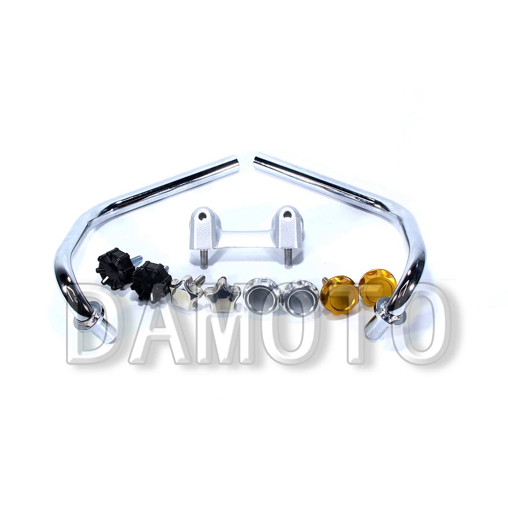 Poignée De Serrage De Guidon Pour Honda Monkey, DAX, CT70, Z50 – Neuf, Aluminium, Silver & Black
