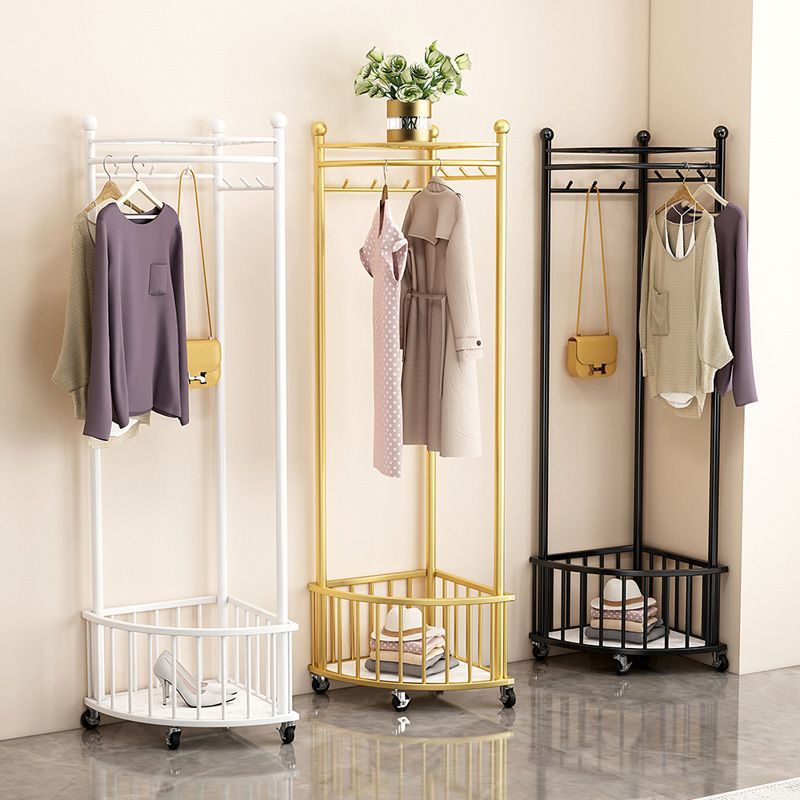 HY Coat Rack Floor Household Corner Bedroom Light Luxury Movable