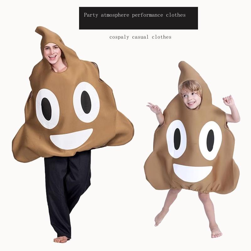 Halloween parentchild costumes, poop expressions, poop cospaly clothes