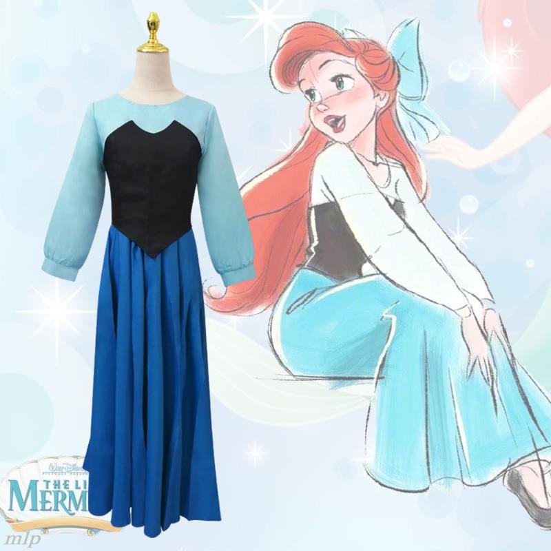 Cos Womens The Little Mermaid Ariel Cosplay Dress Princess Party Ball Gown Costume Blue45350 Hn