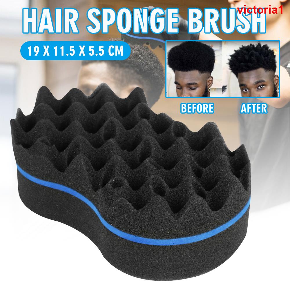 Double Sided Hair Sponge Brush Barber Sponge Hair Brush Locking Twists