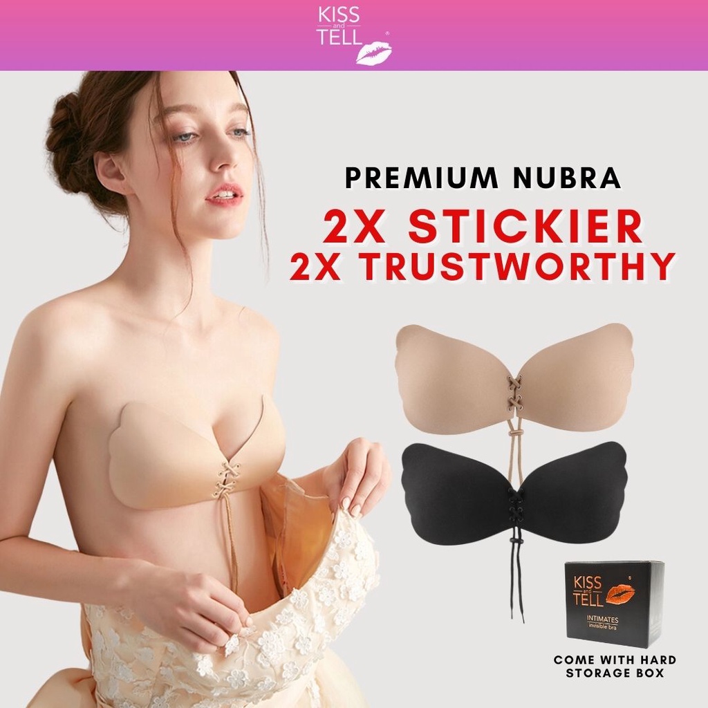 Kiss & Tell A-F Cup Nubra Push Up Butterfly Stick On Bra Wedding Silicone Invisible  Reusable Adhesive 隐形聚拢胸贴乳贴