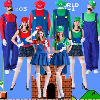 Super Mario Princess Daisy Costume Sisters Adult Women Cosplay Dress Bros  Luigi：