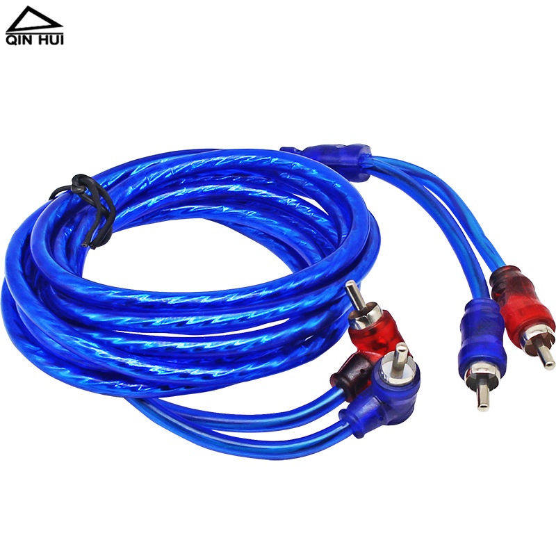 R RCA DoubleHeaded Lotus Plug Audio Cable diy Car Audio Subwoofer