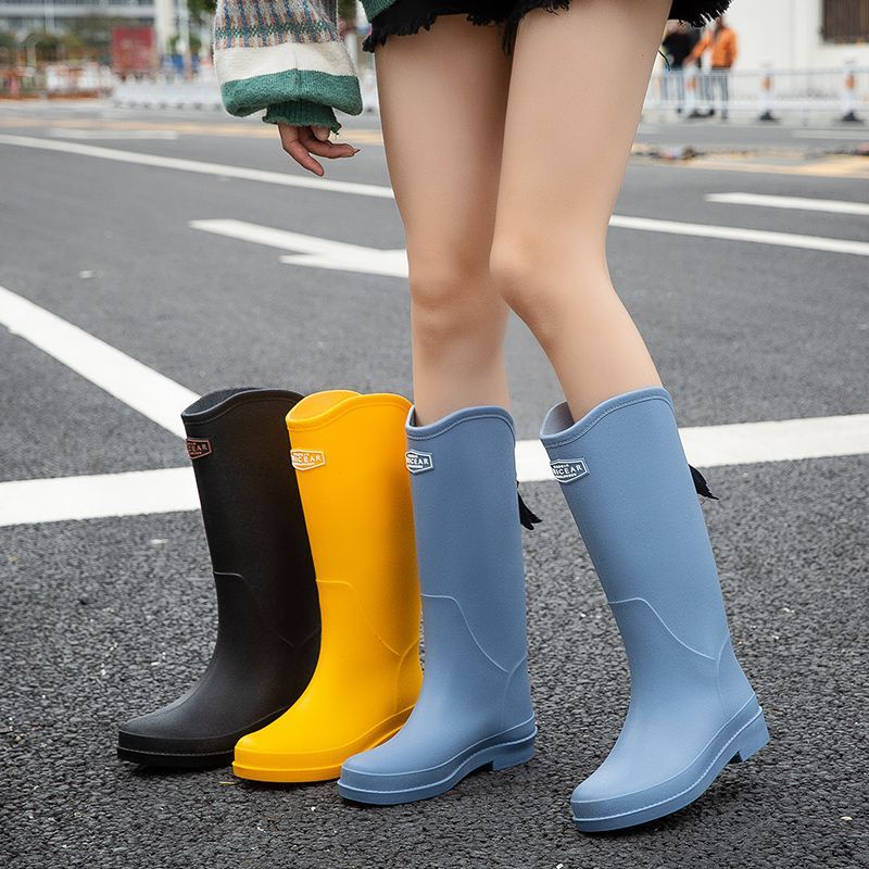 Women's Green Fleece Liner Rain Boots, Round Toe Waterproof Slip-on  Anti-Slip High Boots, Women's Fashion Keep Warm Footwear, Green Boots For  Ladies